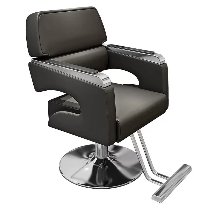 Barber Chair, Hairdressing Chair, Leather and Metal, Special Adjustable Lift and Swivel, Simple Beauty Stool, Barber Shop Chair