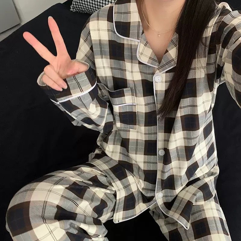 Light Luxury and Sweet  Style Wrinkled Cloth Bow Design Pajamas for Women Casual Home Wear Long-Sleeved Suit