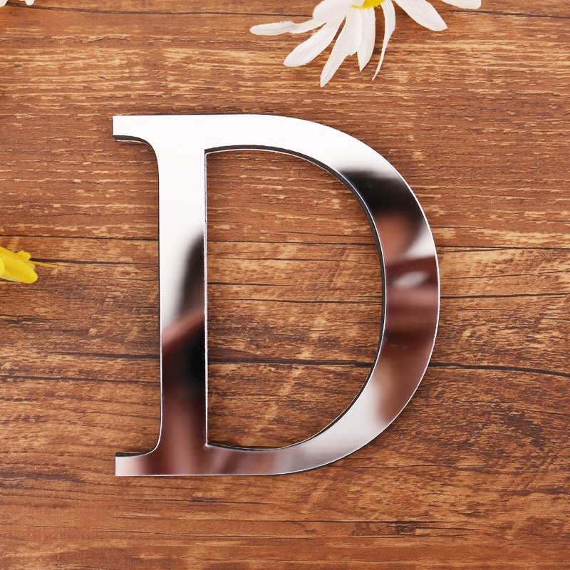 Aliexpress Popular 10cm Silver 3D Mirror Sticker Acrylic English Letter Eva Foam Combination Decorative Sticker