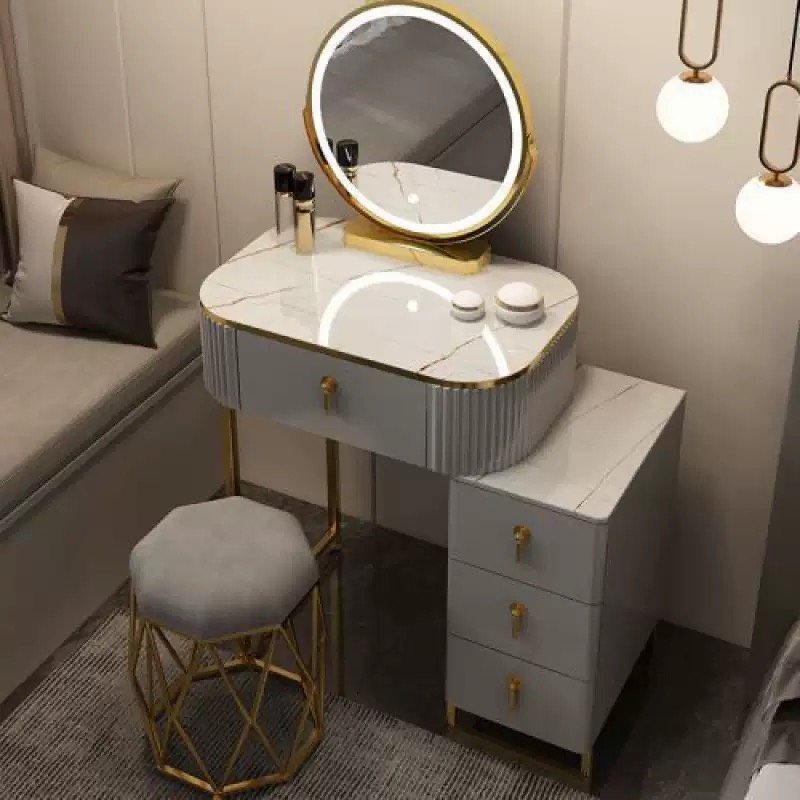 Light Luxury Dressing Table Storage Cabinet Integrated Bedroom Modern Simple Small Apartment Minimalist Internet Popular Ins Style Makeup Table