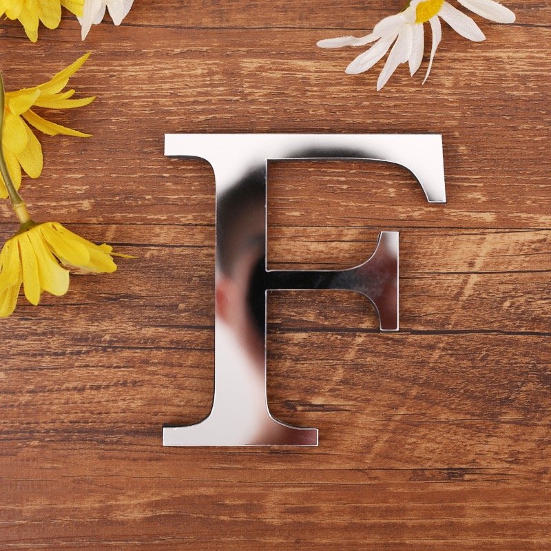 Aliexpress Popular 10cm Silver 3D Mirror Sticker Acrylic English Letter Eva Foam Combination Decorative Sticker
