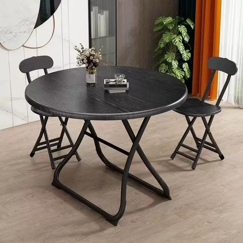 High end Folding Round Table Household Small Apartment Dining Table Dining Table Balcony Leisure Table Portable Folding Table