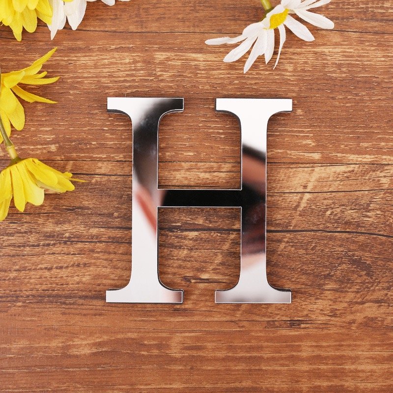 Aliexpress Popular 10cm Silver 3D Mirror Sticker Acrylic English Letter Eva Foam Combination Decorative Sticker