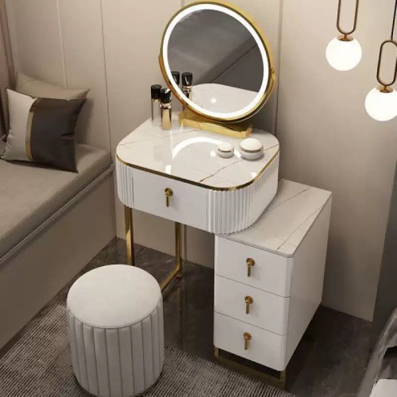 Light Luxury Dressing Table Storage Cabinet Integrated Bedroom Modern Simple Small Apartment Minimalist Internet Popular Ins Style Makeup Table