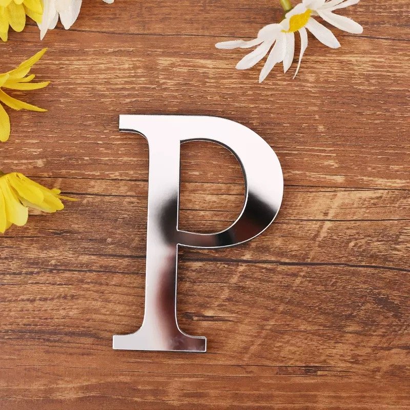 Aliexpress Popular 10cm Silver 3D Mirror Sticker Acrylic English Letter Eva Foam Combination Decorative Sticker
