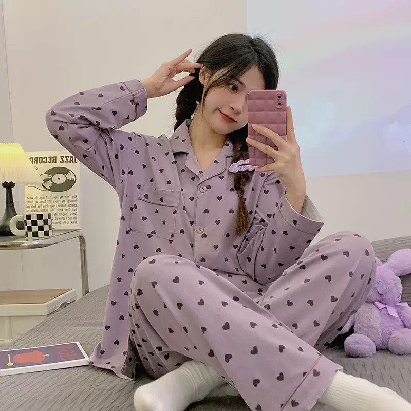 Light Luxury and Sweet  Style Wrinkled Cloth Bow Design Pajamas for Women Casual Home Wear Long-Sleeved Suit
