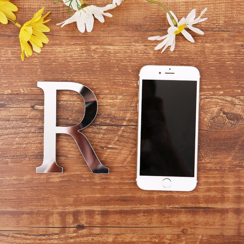 Aliexpress Popular 10cm Silver 3D Mirror Sticker Acrylic English Letter Eva Foam Combination Decorative Sticker