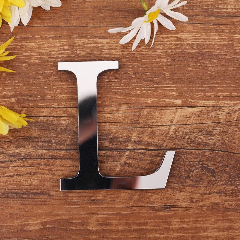 Aliexpress Popular 10cm Silver 3D Mirror Sticker Acrylic English Letter Eva Foam Combination Decorative Sticker