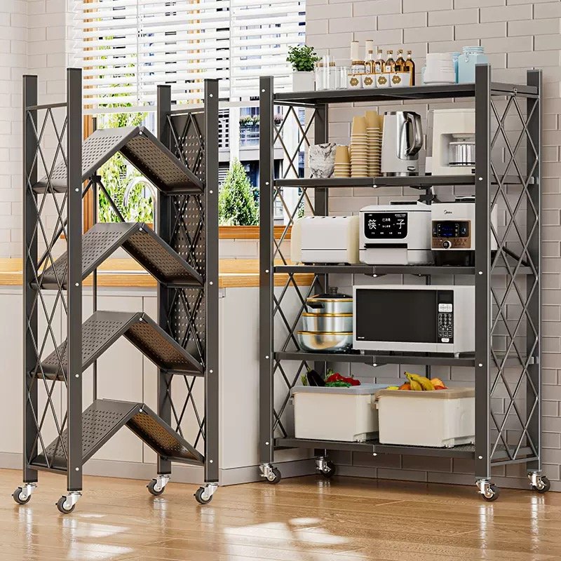 Metal 5 steps foldable storage rack