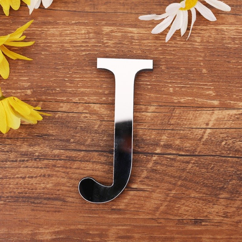 Aliexpress Popular 10cm Silver 3D Mirror Sticker Acrylic English Letter Eva Foam Combination Decorative Sticker