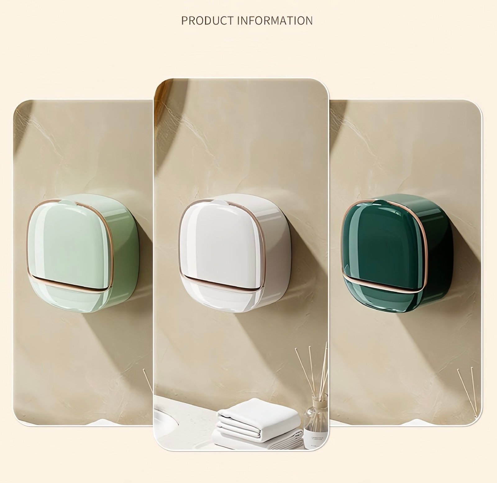Light Luxury Style Soap Holder, Wa-Mounted, No-Drill Soap Box,