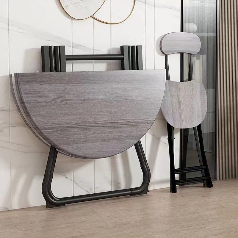 High end Folding Round Table Household Small Apartment Dining Table Dining Table Balcony Leisure Table Portable Folding Table