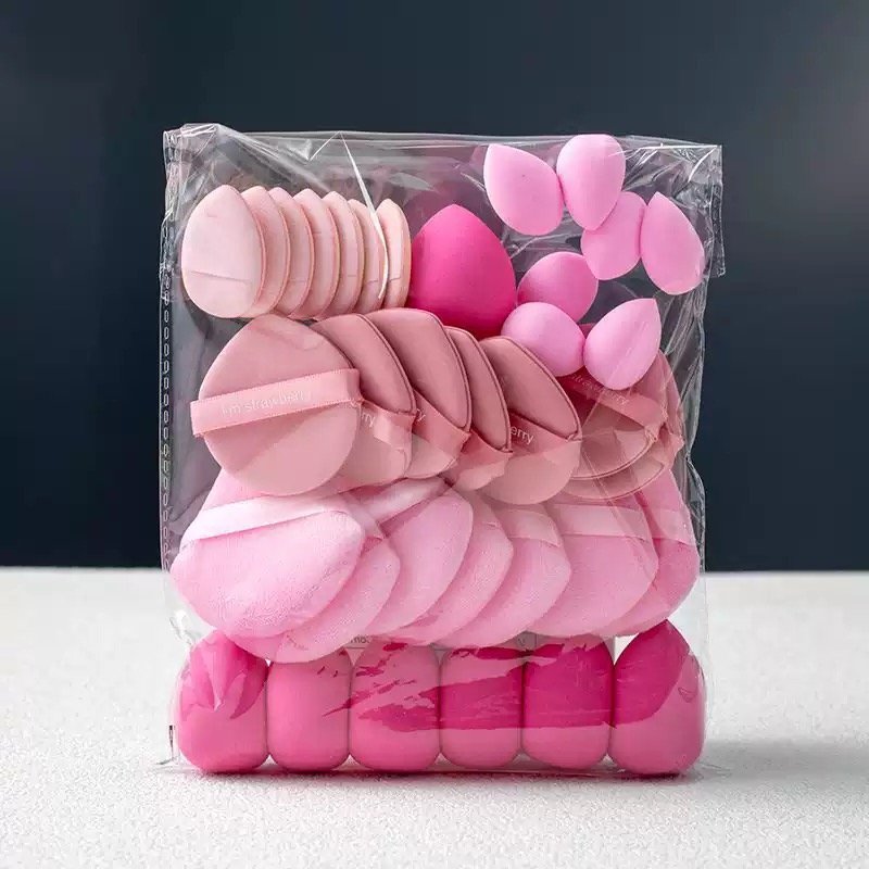 35-Piece Set of Beauty Eggs, Makeup Puffs, Air Cushions, Loose Powder Puffs, Little Thumb Powder Puffs, Small Mini Eggs, Value-For-Money Combination Pack