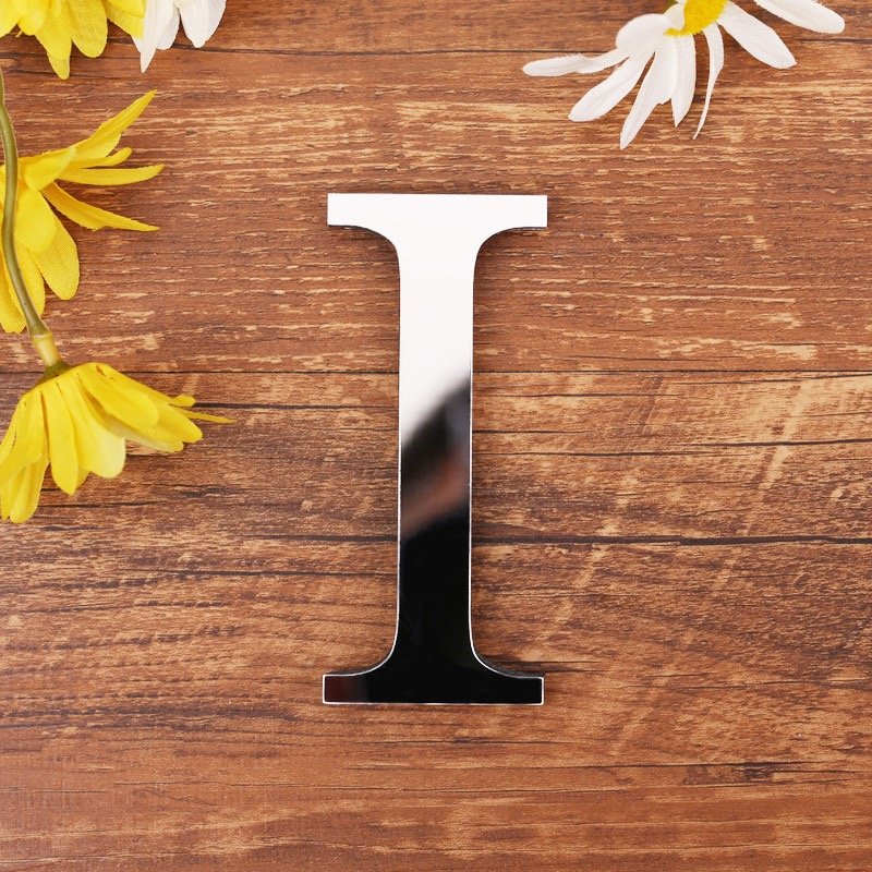 Aliexpress Popular 10cm Silver 3D Mirror Sticker Acrylic English Letter Eva Foam Combination Decorative Sticker