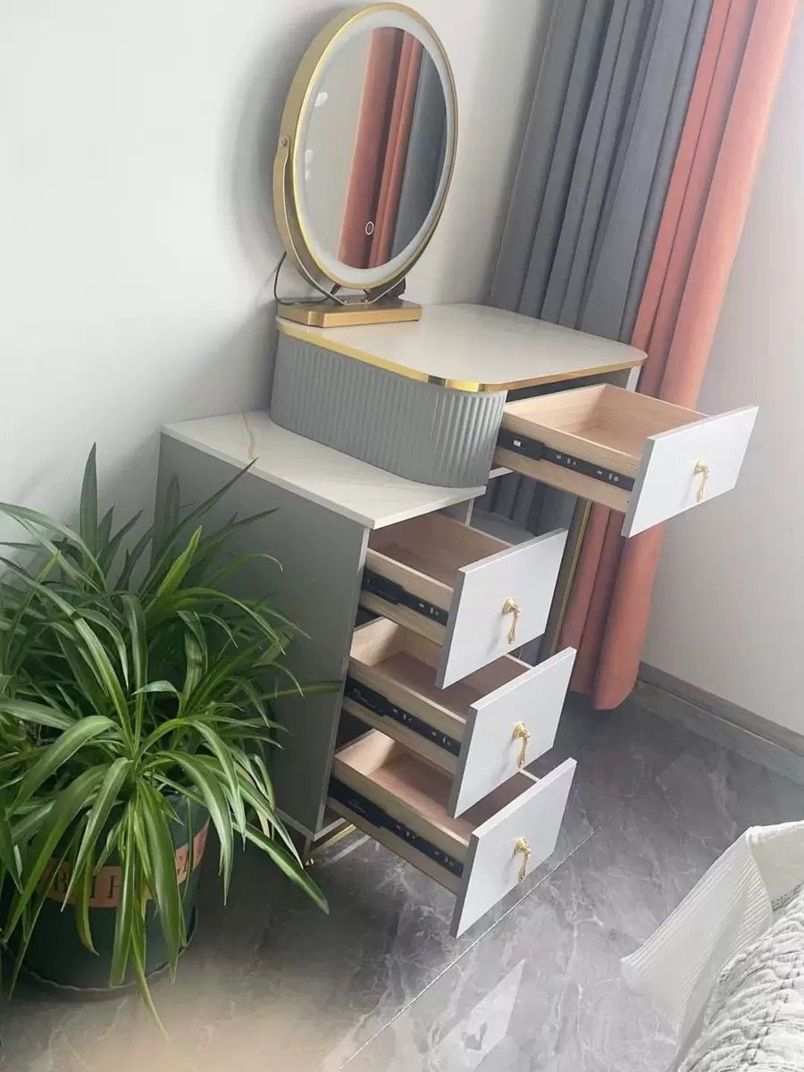 Light Luxury Dressing Table Storage Cabinet Integrated Bedroom Modern Simple Small Apartment Minimalist Internet Popular Ins Style Makeup Table