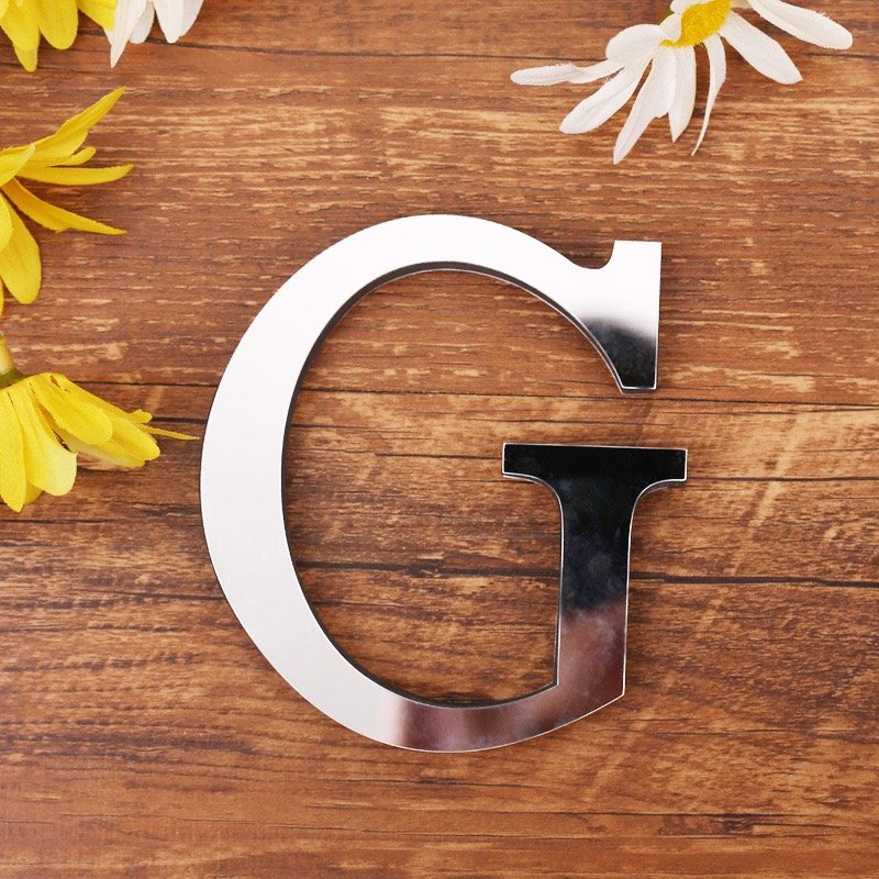 Aliexpress Popular 10cm Silver 3D Mirror Sticker Acrylic English Letter Eva Foam Combination Decorative Sticker